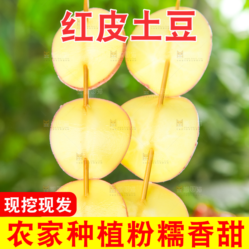 竹签串着切片的土豆