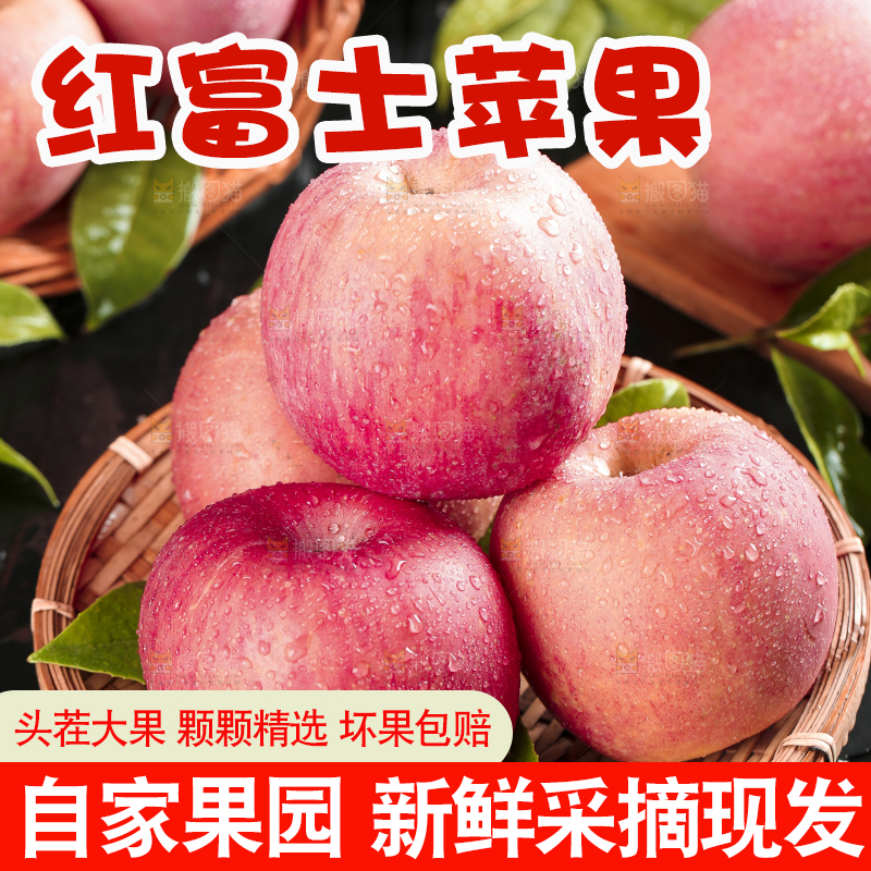 篮子里放着红富士苹果