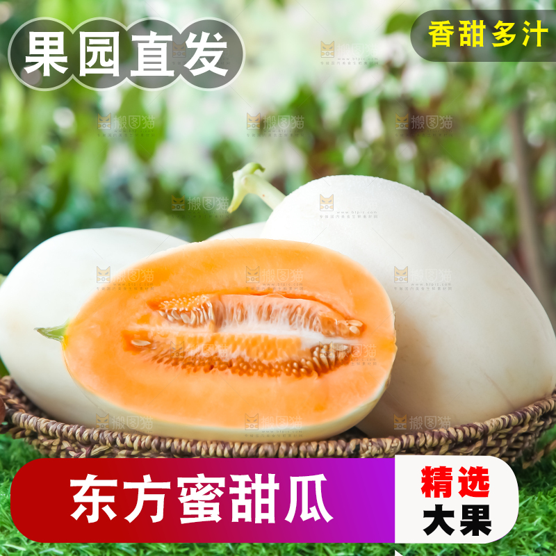 篮子里放着东方蜜瓜