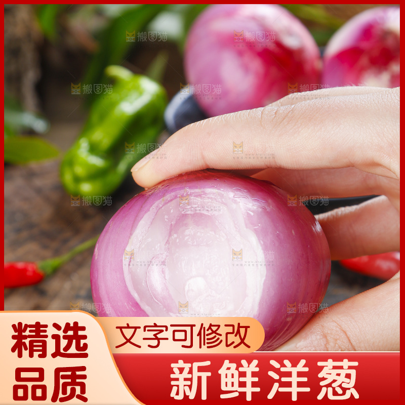手里拿着新鲜洋葱