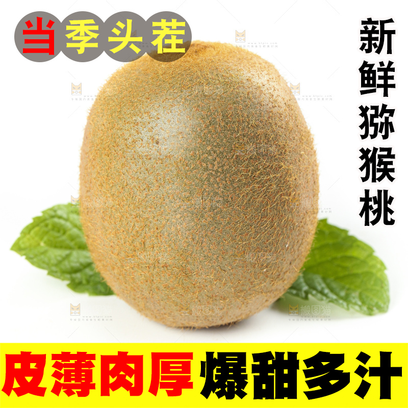 白底上放着猕猴桃