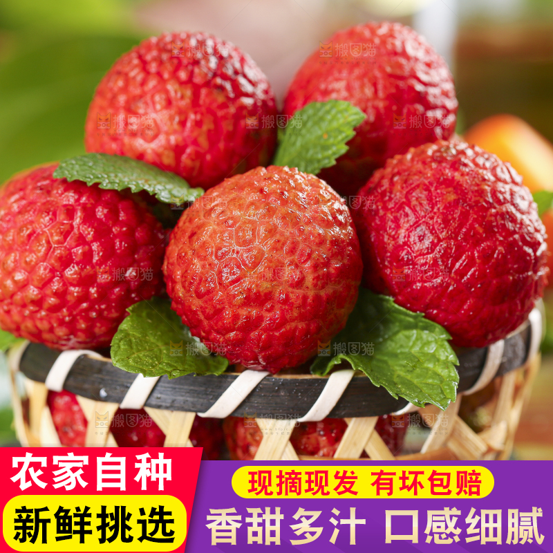 篮子里放着灵山荔枝