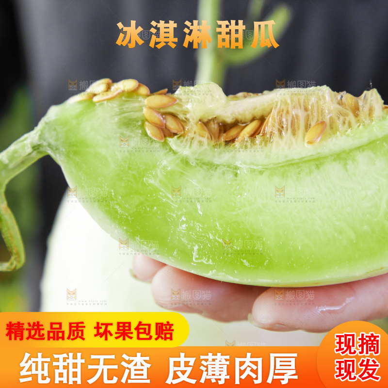 手里拿着新鲜玉菇香瓜