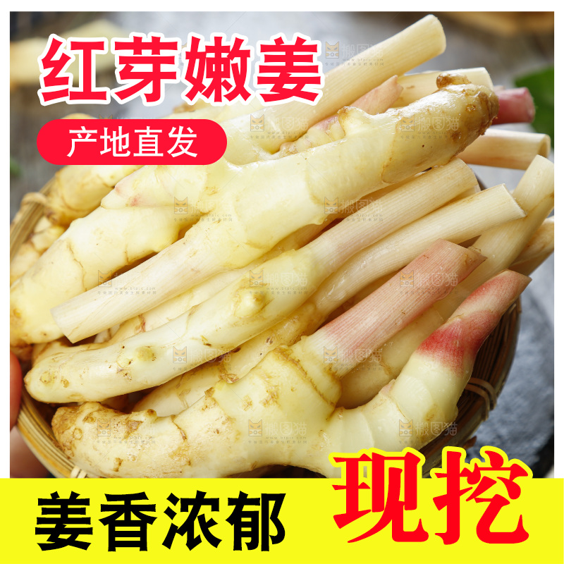 篮子里装着新鲜嫩姜