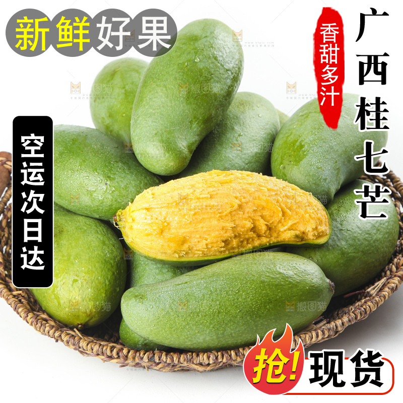白底上放着青皮桂七芒