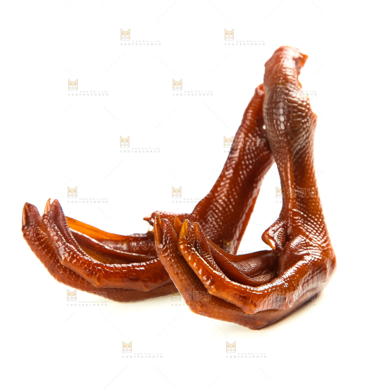 白底上的香辣鸭爪