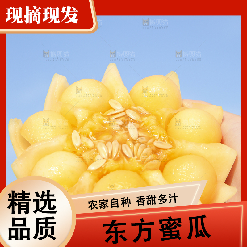 手里拿着东方蜜瓜