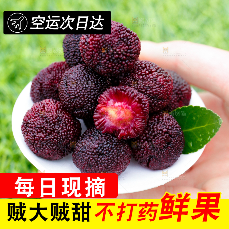 碟子里装着杨梅