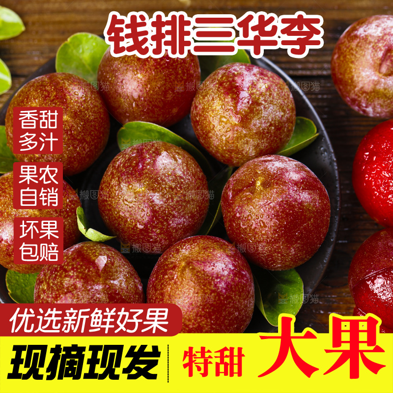 盘子里的红肉三华李