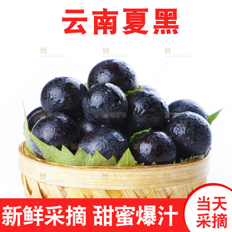 篮子里的夏黑无籽葡萄
