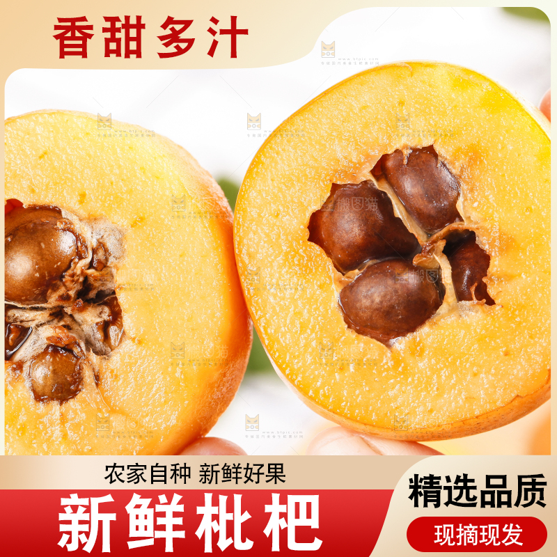 手里拿着枇杷果