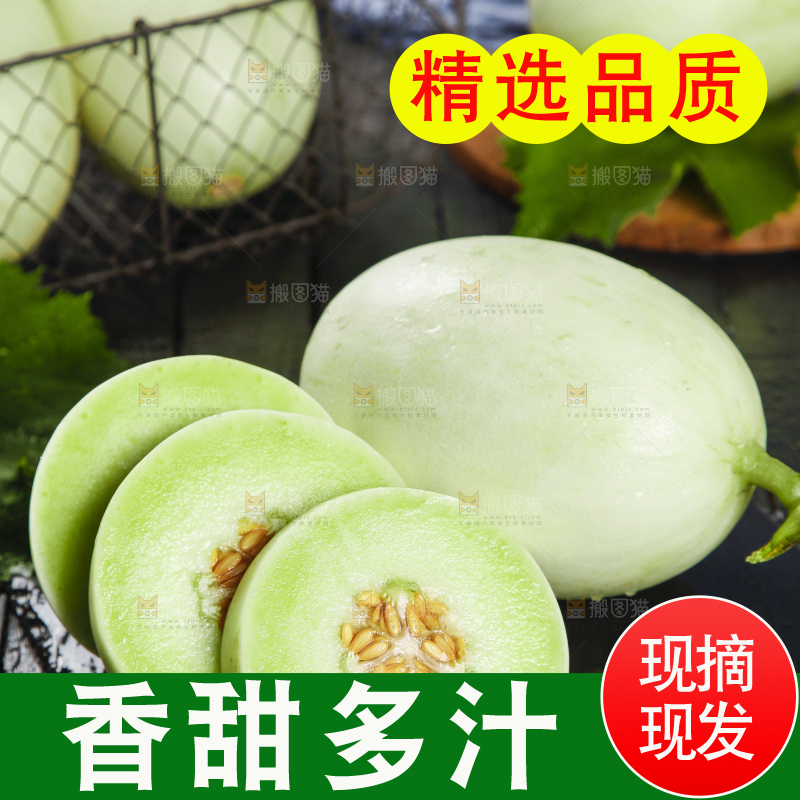 深底上摆放着玉菇甜瓜