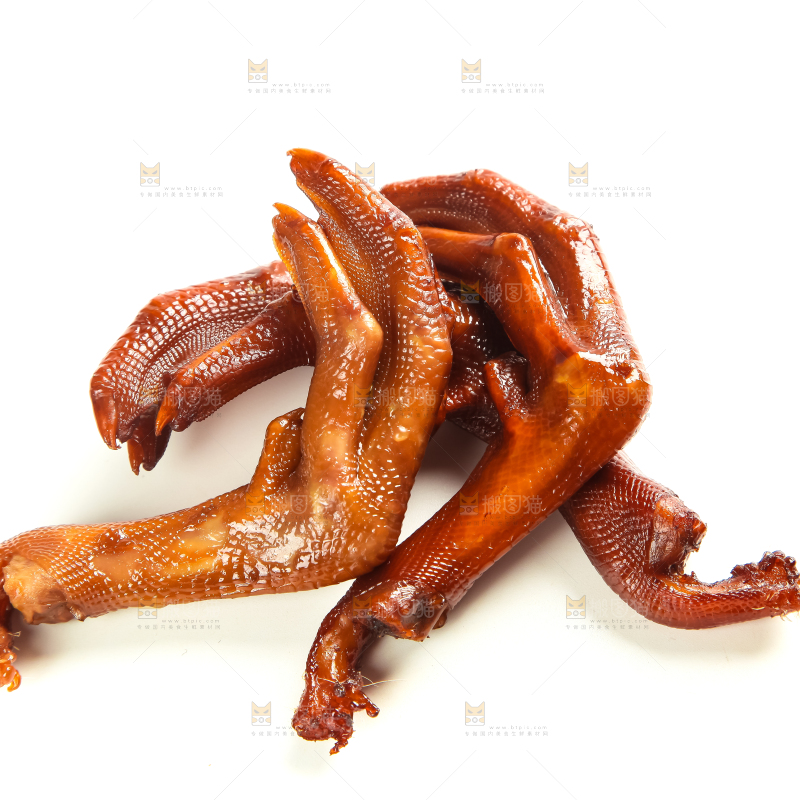 白底上的香辣鸭爪