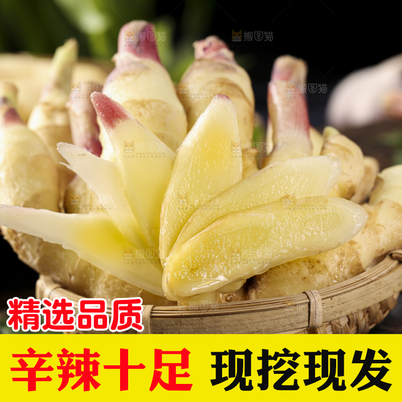 篮子子装着新鲜生姜
