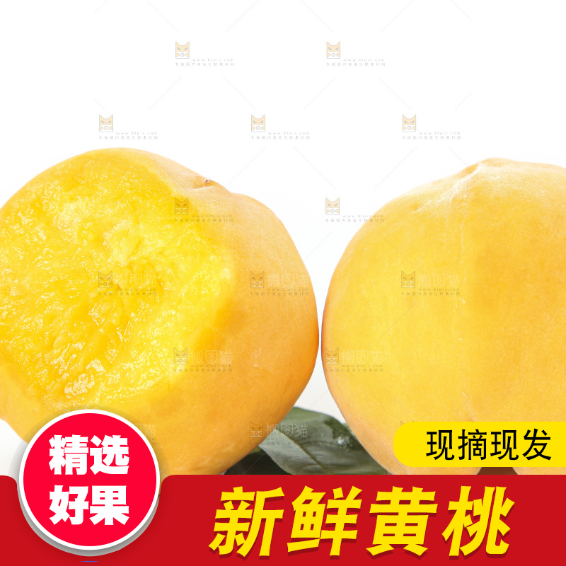 白底上的黄肉桃