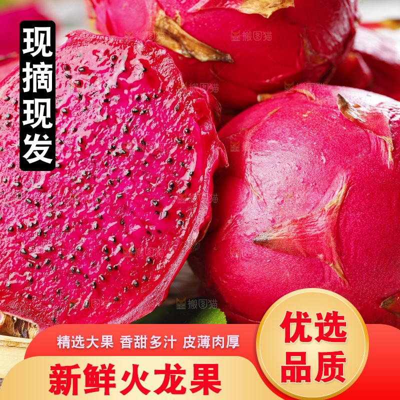 深底上的金都火龙果果肉
