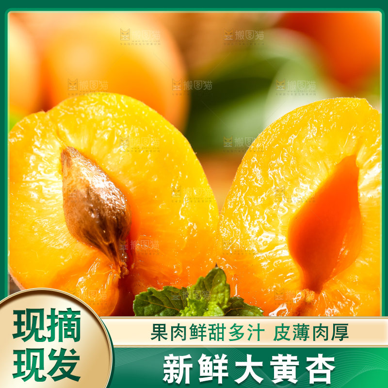 黑底上放着大黄杏