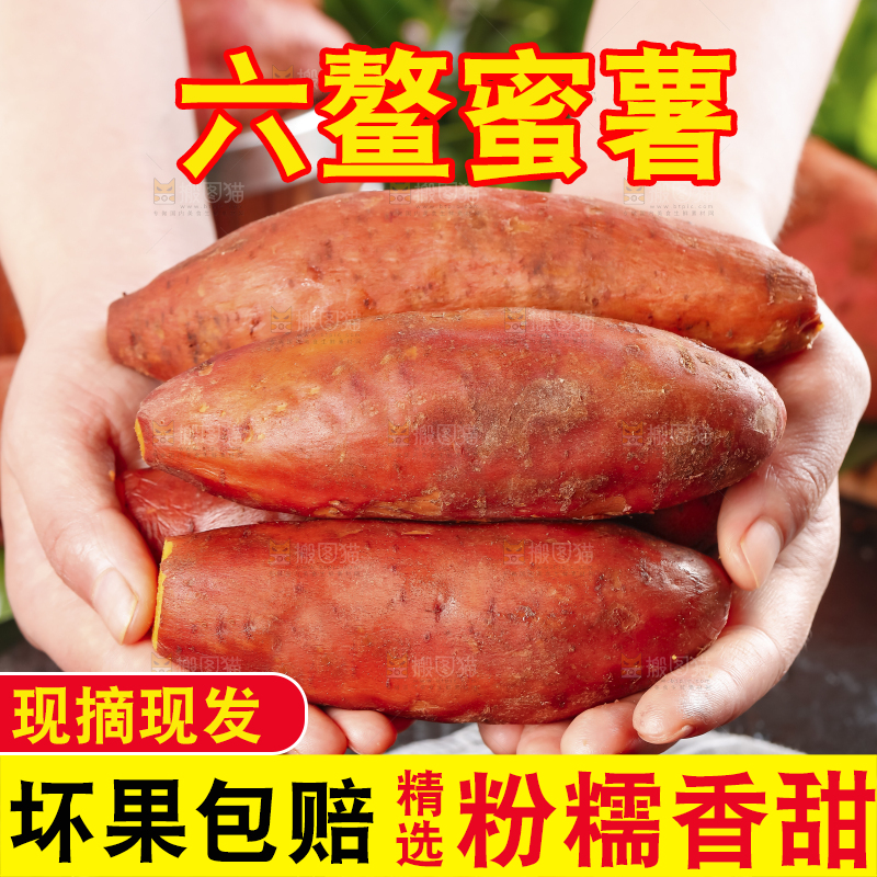 手里拿着红蜜薯