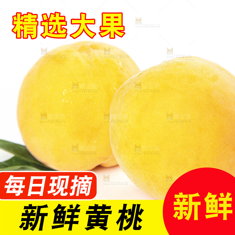 白底上的黄肉桃