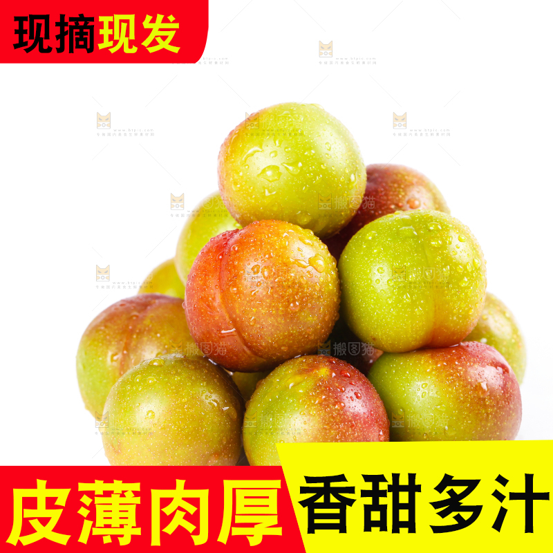 白底上的青红脆李