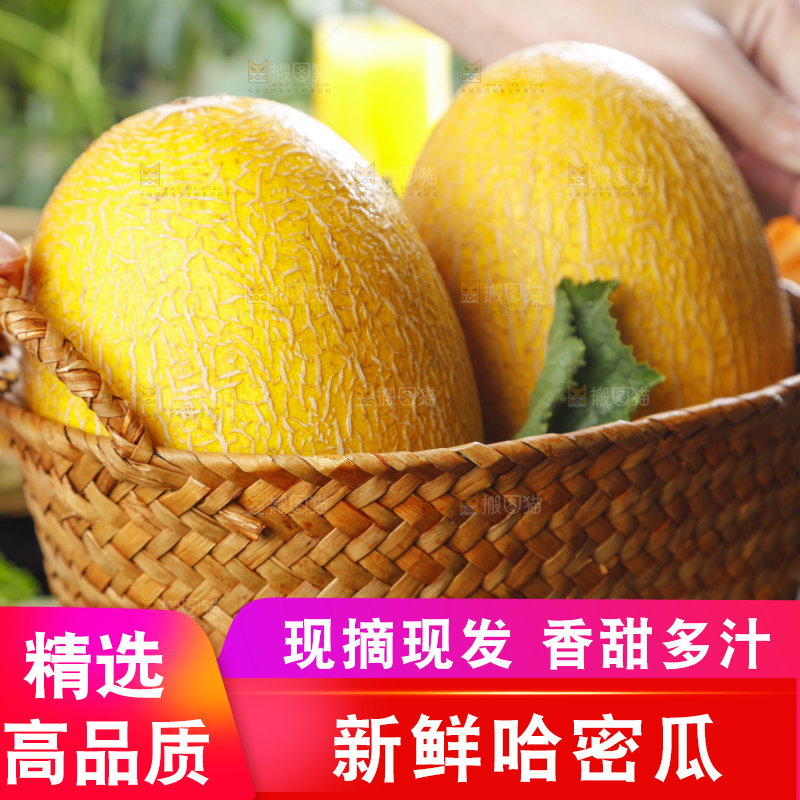 篮子里装着冰火蜜瓜