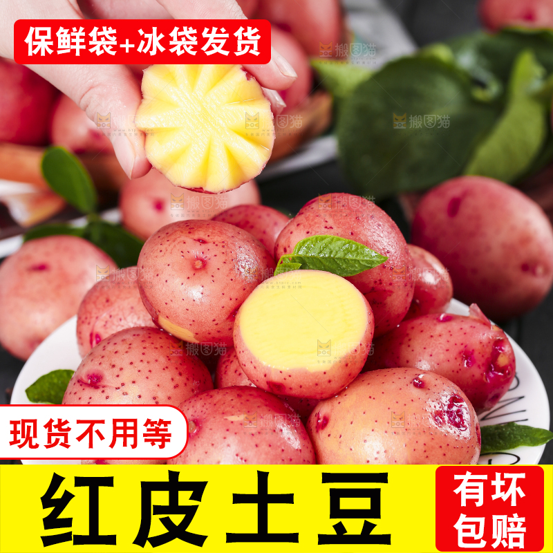 手里拿着红皮土豆