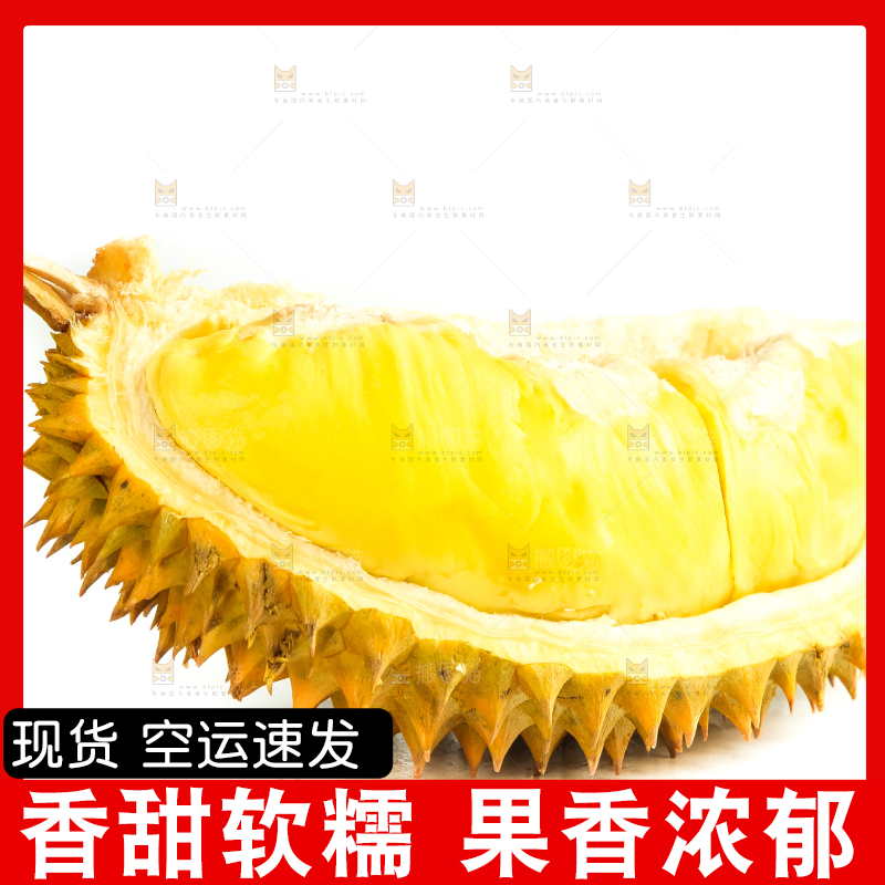 白底上放着泰国金枕头榴莲