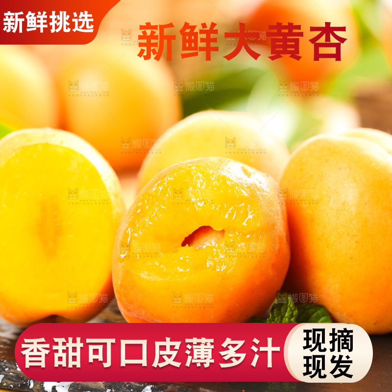 黑底上放着黄杏