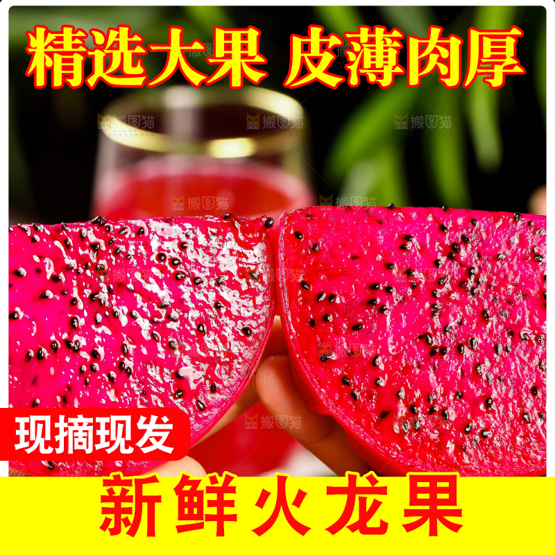 深底上的金都一号红心火龙果