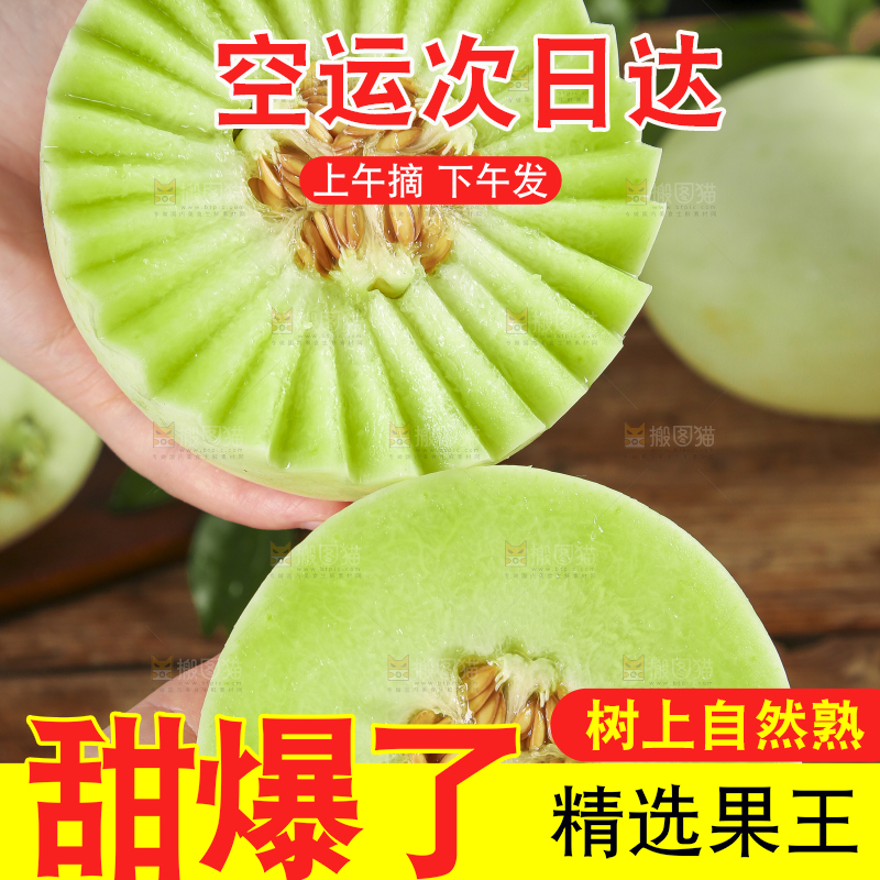 手里拿着玉菇甜瓜