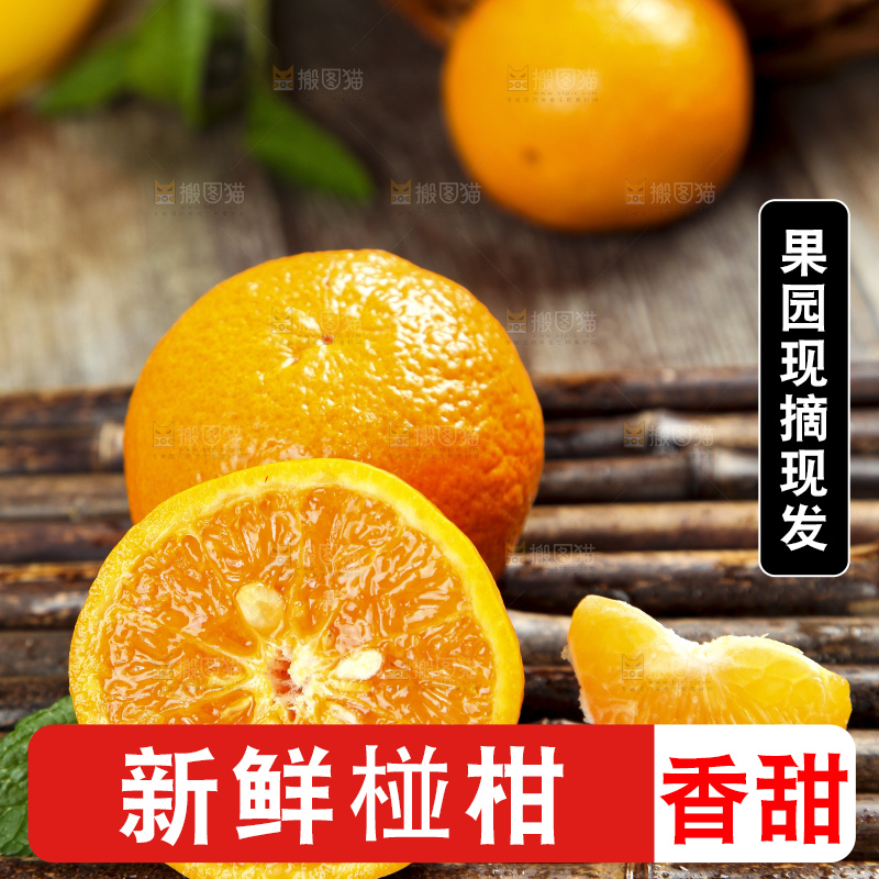 竹底上的新鲜芦柑