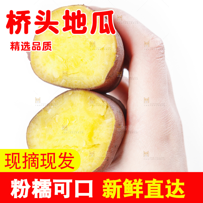 手里拿着黄心红薯