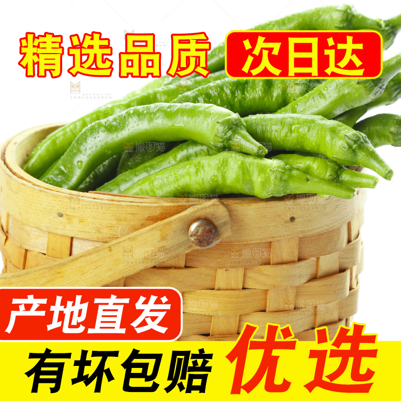 篮子里装着杭椒