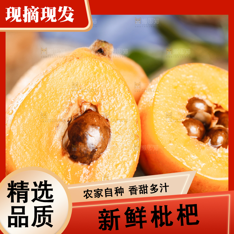黑底上放着枇杷
