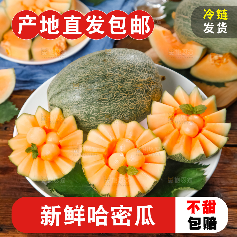 盘子里放着哈密瓜