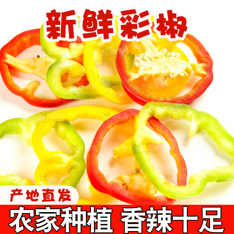 白底上的山东彩椒