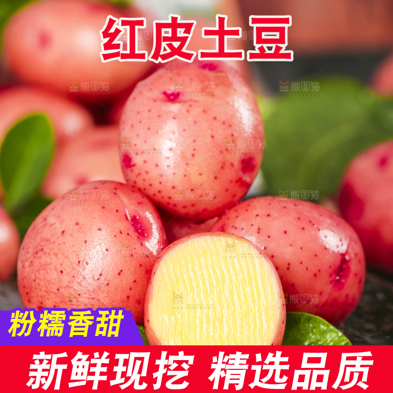 木底上摆放着云南红皮土豆