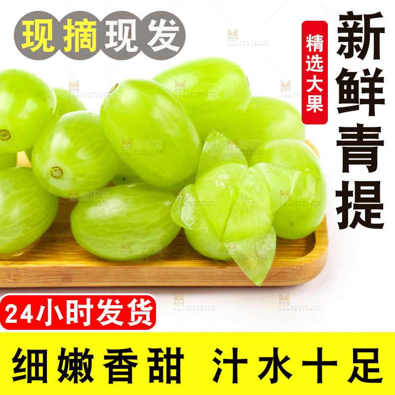 白底上的青提子