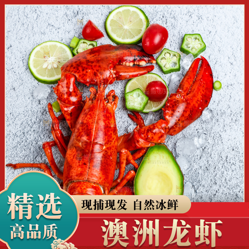 石板上的波士顿大龙虾