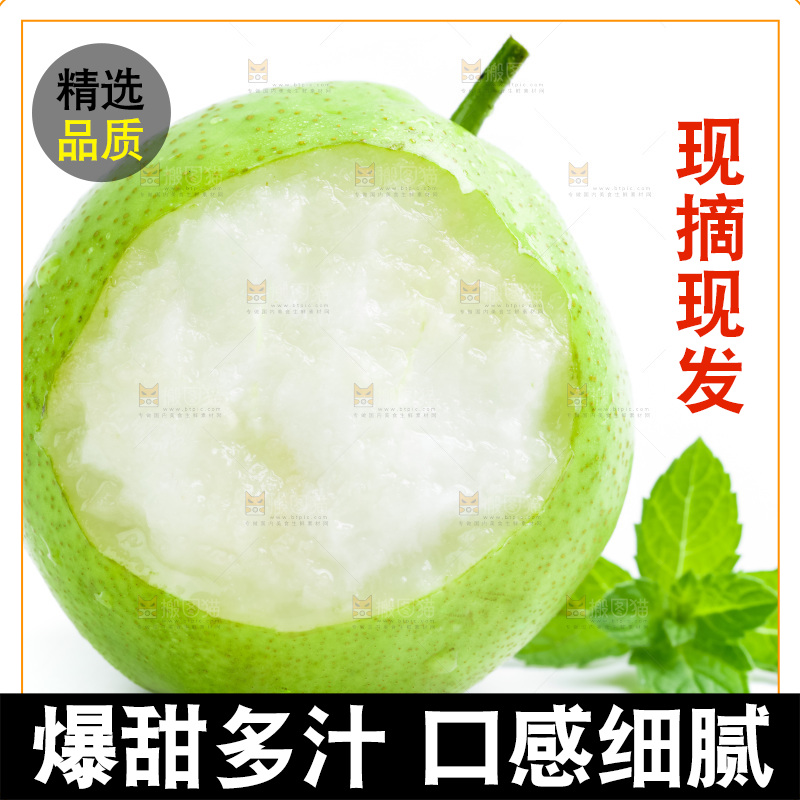 白底上放着陕西早酥梨