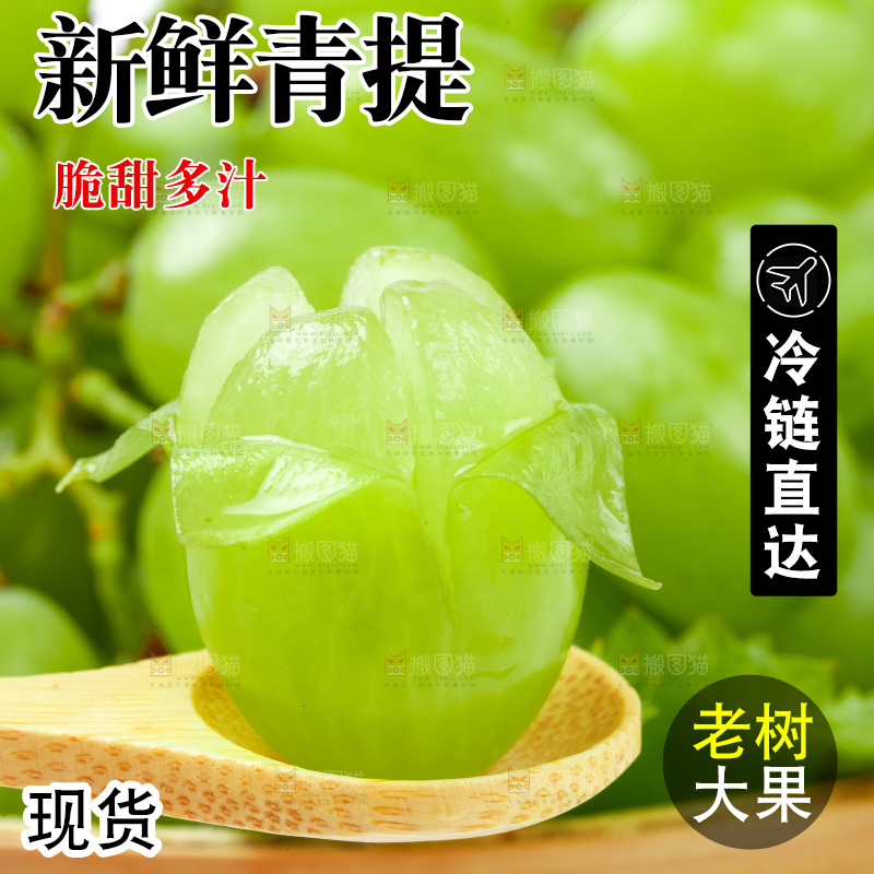 勺子里装着青提