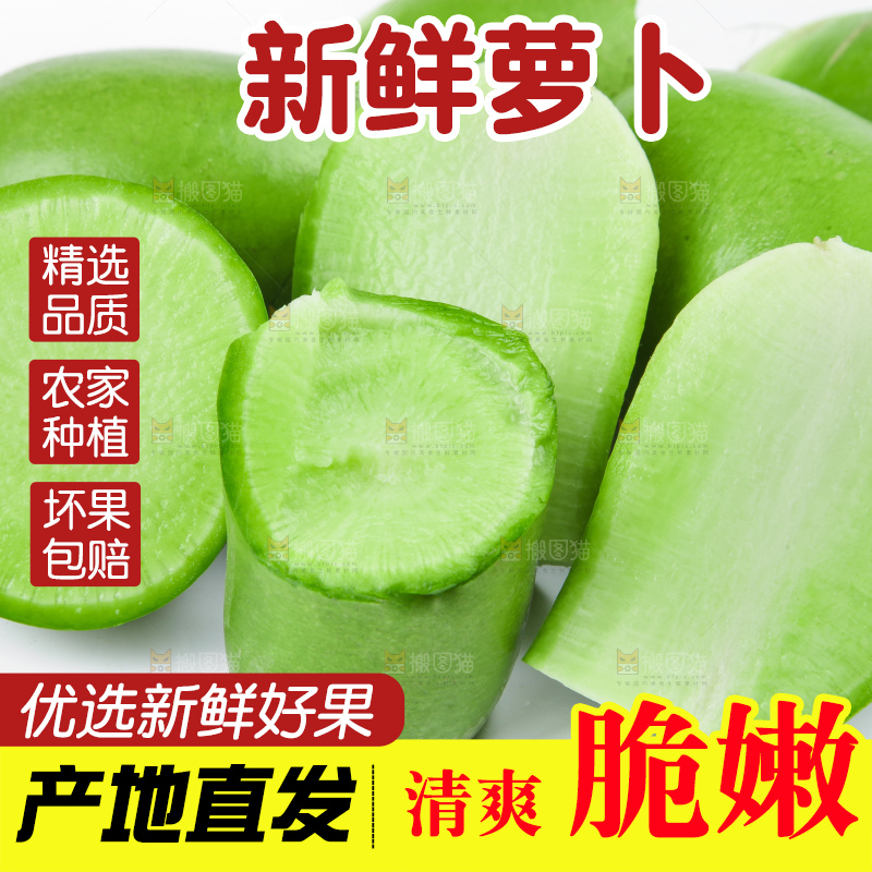 白底上的青萝卜