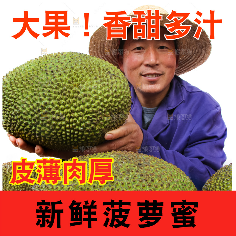 农民手里拿着菠萝蜜