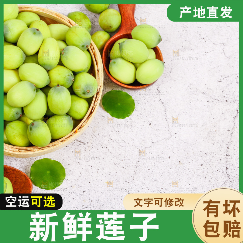 石板上的新鲜莲子