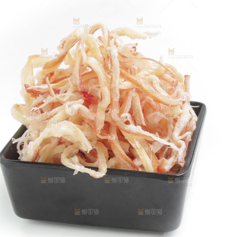 白底上放着原味鱿鱼丝