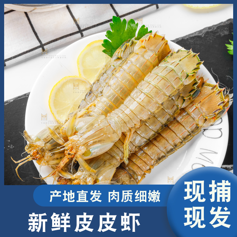 盘子里装着舟山皮皮虾