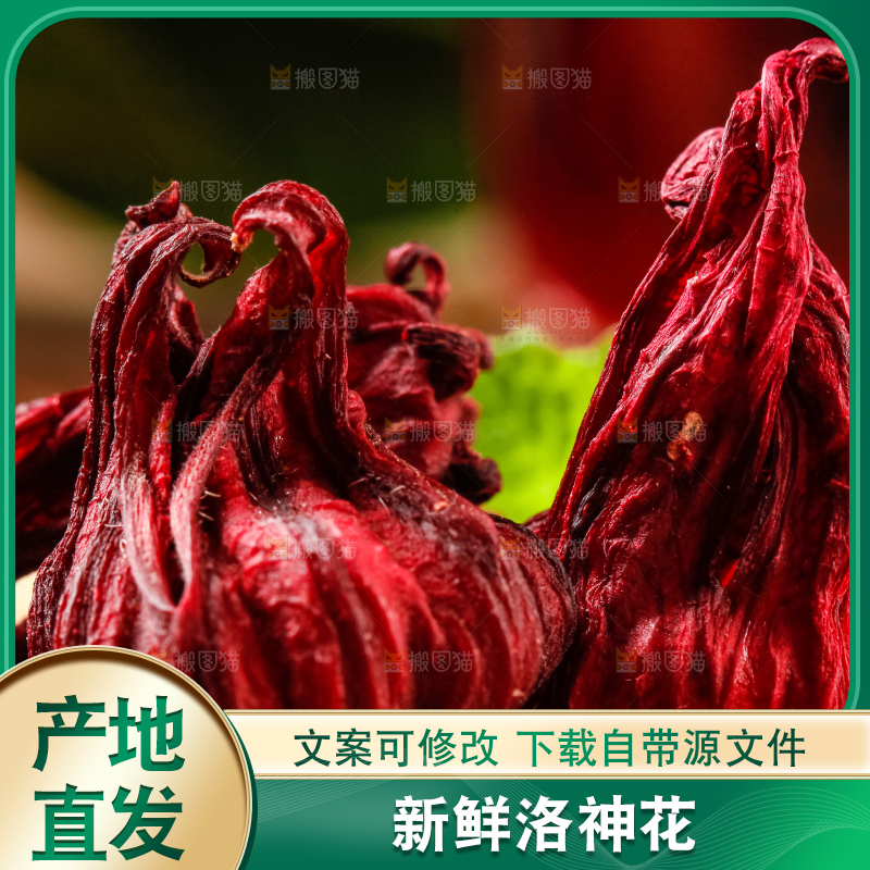 木底上的洛神花干