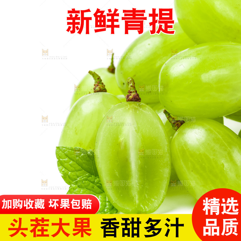 白底上放着维多利亚青提