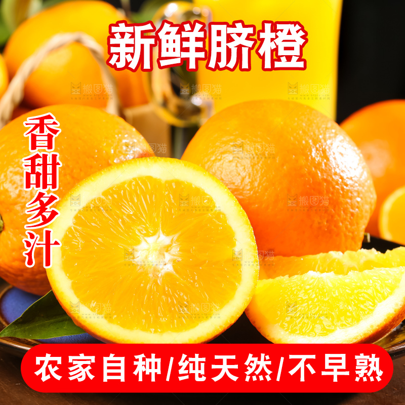 黄板子上的脐橙