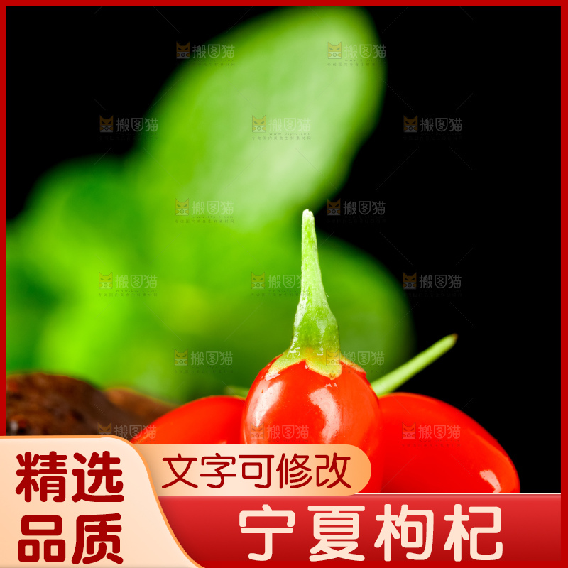 黑底上的新鲜枸杞